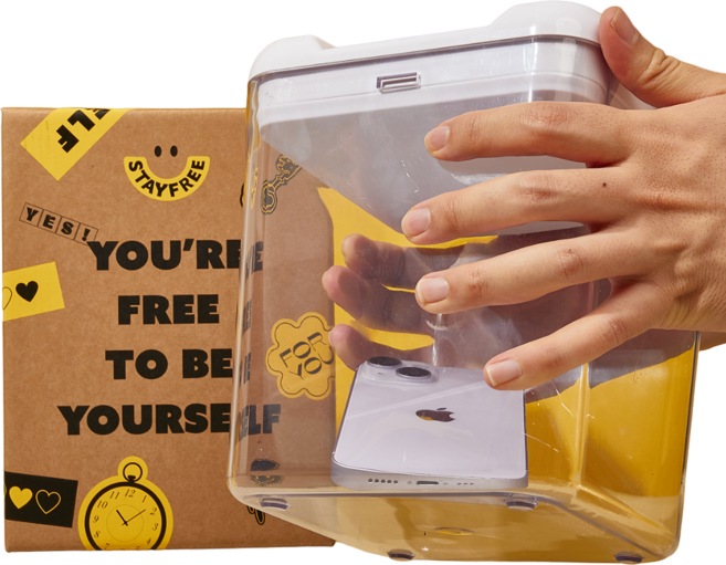 스테이프리 데이원 금욕상자 스마트폰 중독방지 타이머 박스, 투명