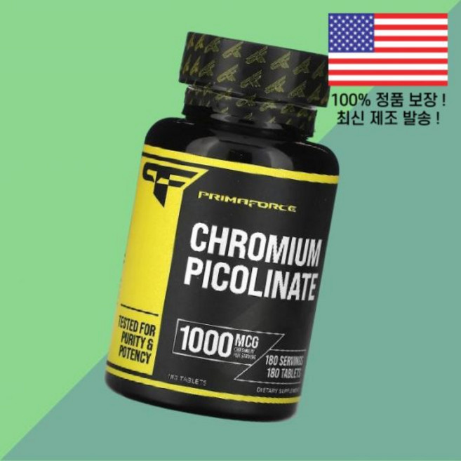 프리마포스 크롬 피콜린산염 1000mcg 180정 Primaforce Chromium Picolinate 180 Tablets, 1개
