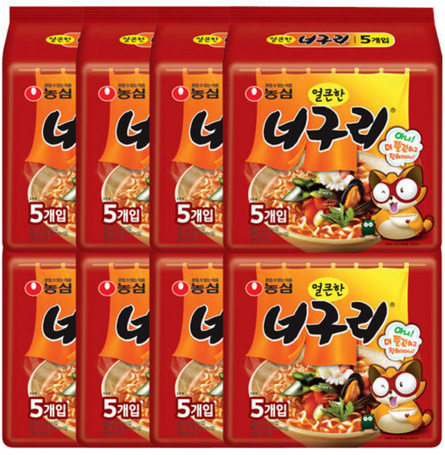 농심 얼큰한너구리, 40개, 120g
