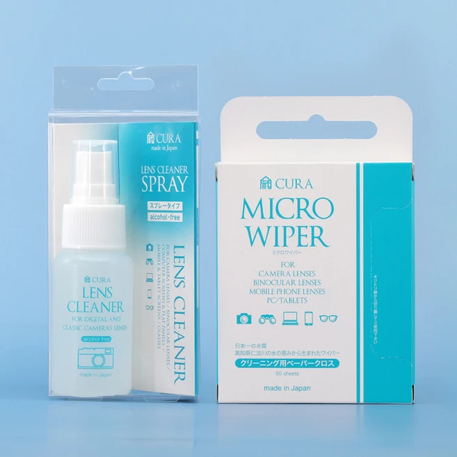 [CURA] 렌즈 클리너 50ml & 와이퍼 세트 50매 - 쿠팡