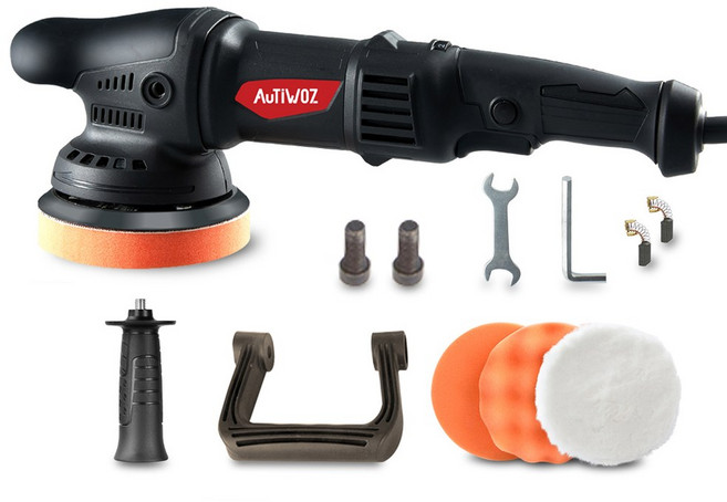 무선 자동차 광택기 AUTIWOZ 듀얼 액션 연마기 DA 920W 고출력 랜덤 9mm 궤도 기계 자동 왁싱 도구, 1) Polisher Set