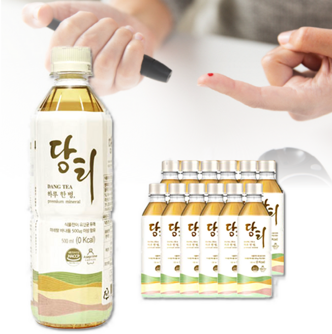 프리미엄 기능성음료 인증 하루앤픽 당티 바나듐 함유 무당 당제로 0칼로리 음료 미네랄 워터 물 500ml, 6