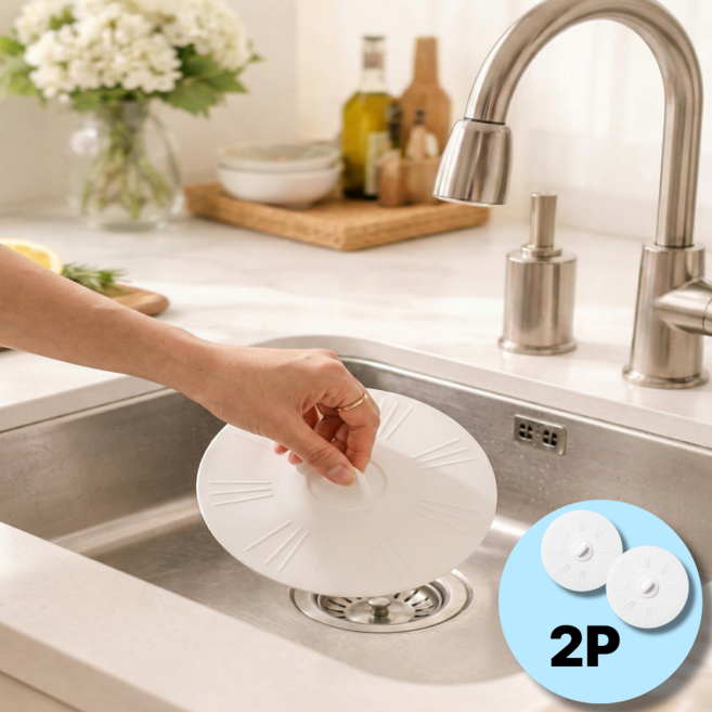 모와다온 냄새차단 실리콘 싱크대 욕실 배수구 덮개, 화이트