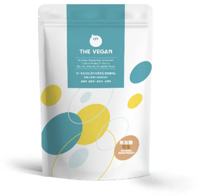 THE VEGAN 植物性優蛋白 無加糖花生 1KG 純素高蛋白粉，健身運動後理想選擇, 1包