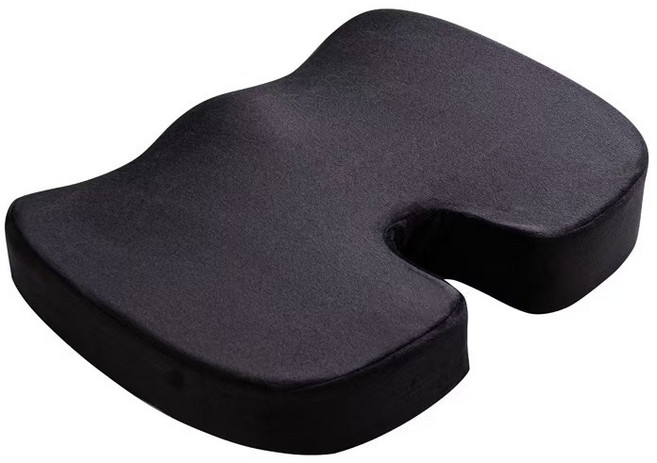 고밀도 메모리폼 자세교정 U자형 꼬리뼈 방석, 블랙