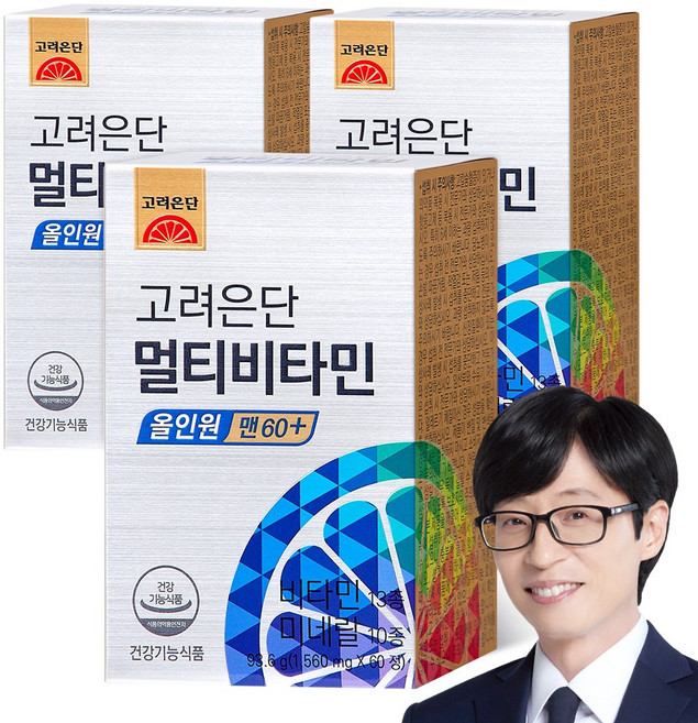 고려은단 멀티비타민 올인원 맨 60+, 60정, 3개