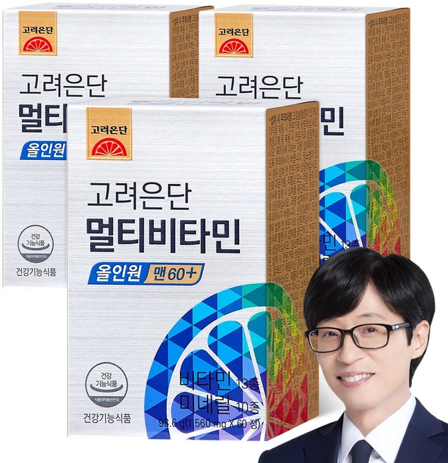 고려은단 멀티비타민 올인원 맨 60+, 60정, 3개 - 쿠팡
