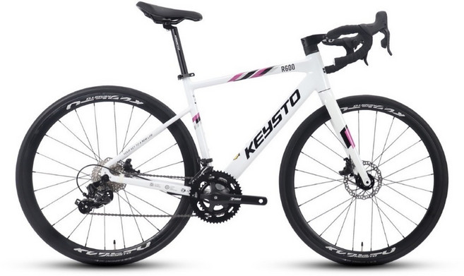 BIKEDNA R600 SP 鋁合金彎把碟煞16速公路車 貫通軸油壓變速 平悍車架搭載一體把（隱藏內走線）競速碟煞彎把, 皓月白, 1個, N/A
