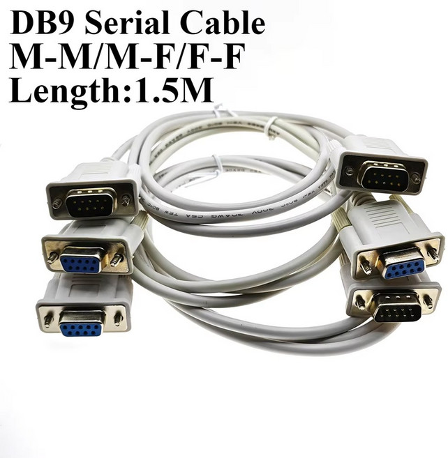 PC 컨버터 확장 케이블 DB9 직렬 핀 RS232 수 암 스트레이트 크로스오버 타입 1.5m 익스텐션 1 개, 05 DB9 M-M Crossover