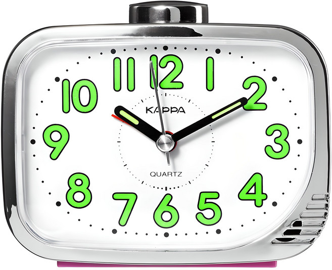 KAPPA 내장벨 알람 탁상시계, 핑크