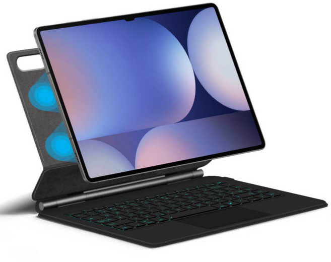 갤럭시탭S10 울트라/S9 울트라/S8 Ultra 호환 매직 블루투스 키보드 케이스 터치패드 커버 케이스나라, 화이트, 1개