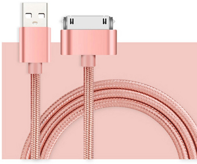 SUPTEC 2M 3M USB 케이블iPhone 4 4S 2.4A 나일론 편조 30핀 고속 충전 데이터 충전기 케이블iPad 1 2 3 iPod Nano Cord용, 0.25 m, 0.25m, 1개