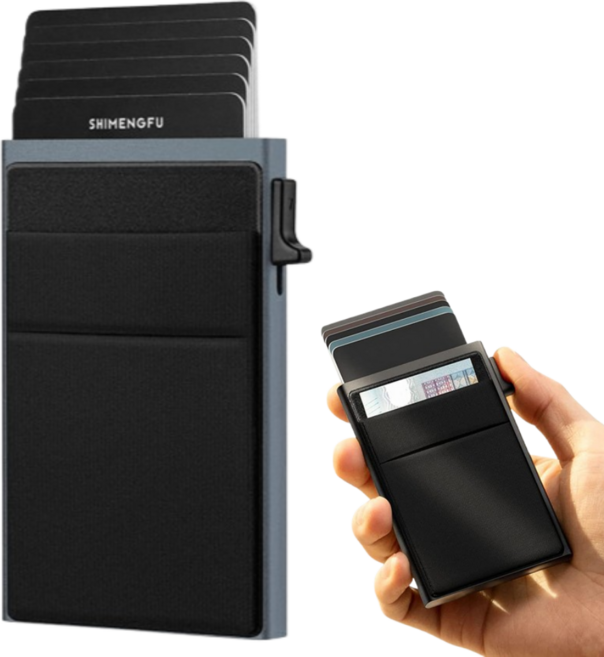 해피쇼핑 슬라이드 원터치 카드지갑 도난방지 버스카드 포켓 명함 케이스 아코디언 카드홀더