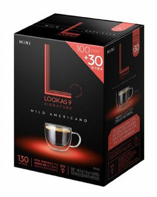 루카스나인 시그니처 슬로프레소 아메리카노 마일드 원두커피믹스, 1.15g, 130개입, 1개