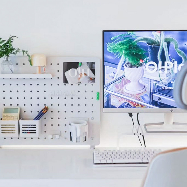 엔산마운트 PEG520 페그보드 책상타공판 보드 악세서리, 화이트