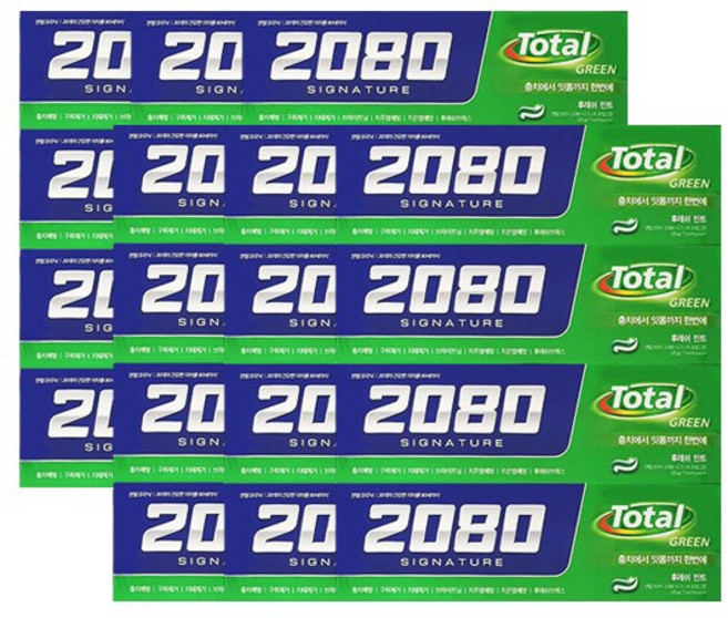 애경 2080 시그니쳐 토탈 그린치약 125g 4입 x6, 24개