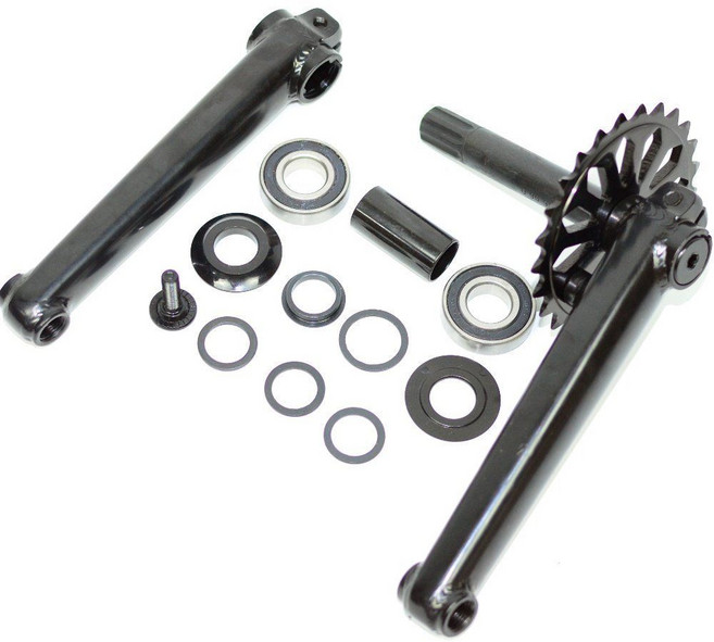 BMX 크랭크 베어링 세트 튜닝용 자전거 부품 US 볼 프레임 하단 브래킷 철 기어, A. 블랙 알루미늄 합금 체인링