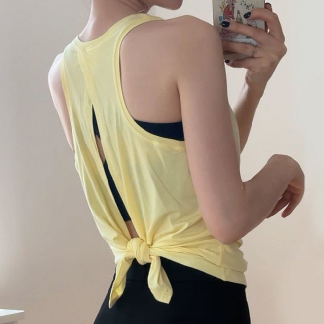 COSYEVNO 여성 요가 세트 슬림핏 헬스 민소매 티+반바지 트레이닝 투피스