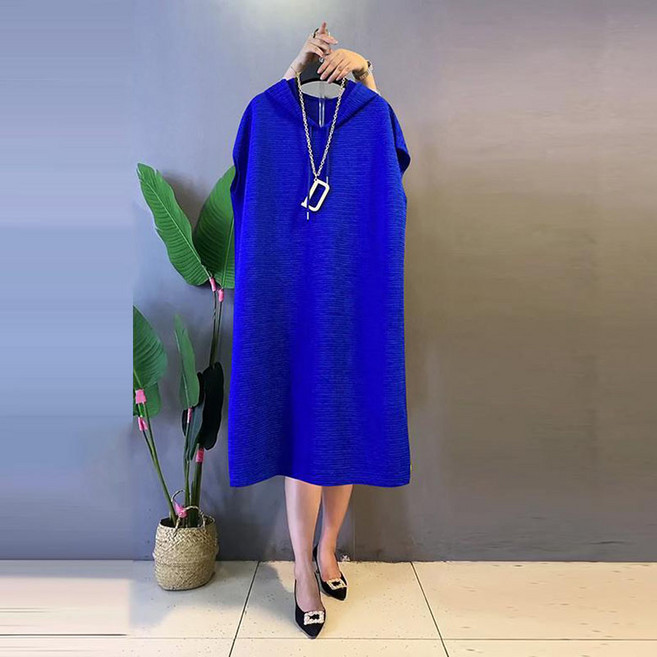 여성 여름 빅사이즈 일자 스커트 심플 루즈핏 군살커버후드 롱 원피스