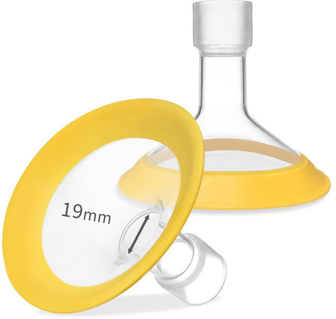 PumpMom Medela 유축기 부품용 21mm 가슴 보호대 Medela 액세서리와 호환 오리지널 PersonalFit 플렉스 유축기 부품 아님 2개(21mm), 19mm Oval