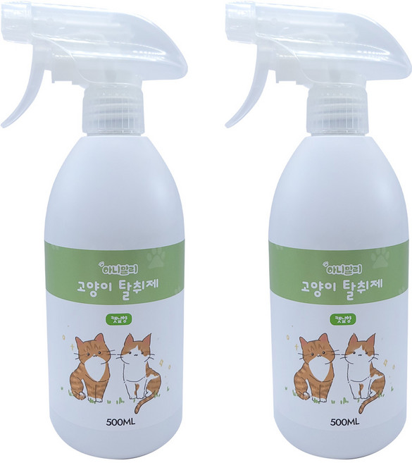 아니말리 고양이탈취제 캣닢향 화장실 모래 냄새제거, 2개, 500ml