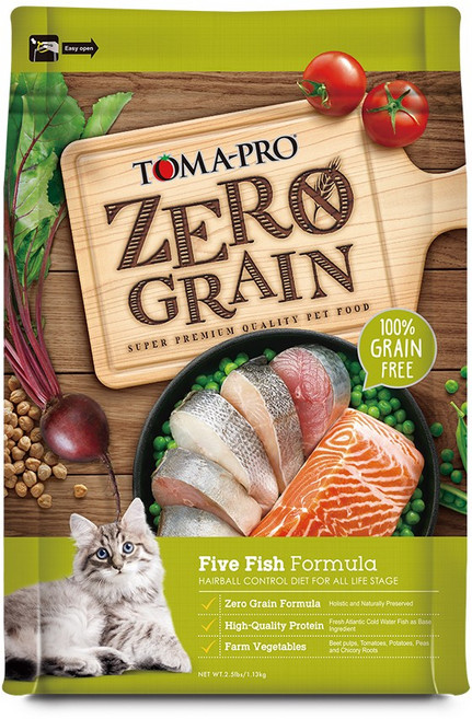 TOMA-PRO 優格零穀全齡貓 5種魚化毛配方, 1.13kg, 1個, Fresh Atlantic Cold Water Fish as Base Ingredient