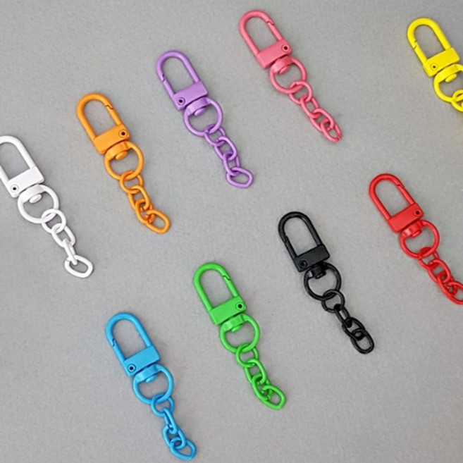 체인형 O링 컬러 디고리 D고리 키링 오링 칼라링 가방 고리 가챠파우치 가방 꾸미기 열쇠고리 재료 diy