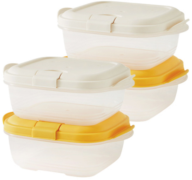 락앤락 햇쌀밥 반찬통 전자레인지 렌지 밀폐 통 냉동밥 보관용기 300ml, 4개, 300ml 색상랜덤