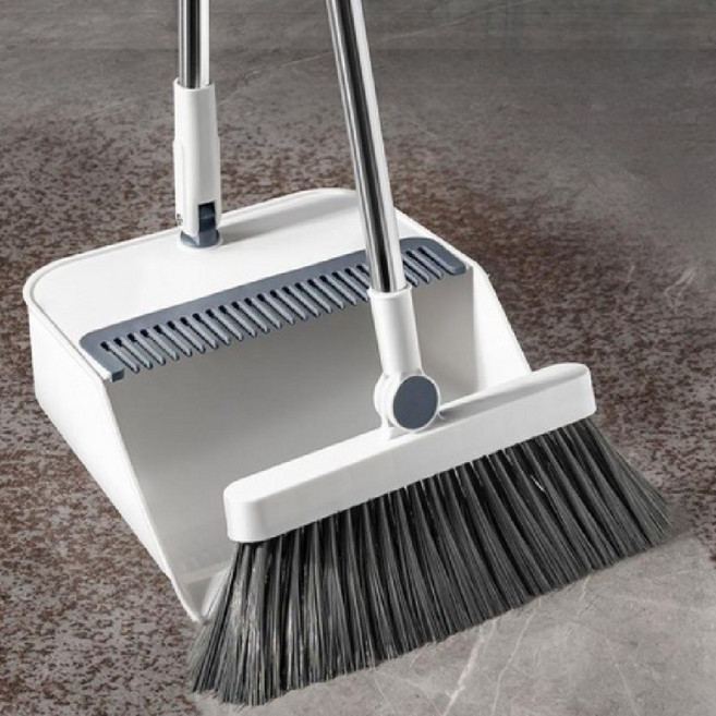 모에파 고급형 빗자루 쓰레받기 세트 틈새수납, 화이트, 1개, 화이트