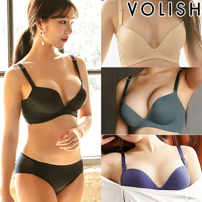 볼리쉬 VOLISH Vol.1 노와이어 3.5cm 왕뽕브라팬티세트 1014
