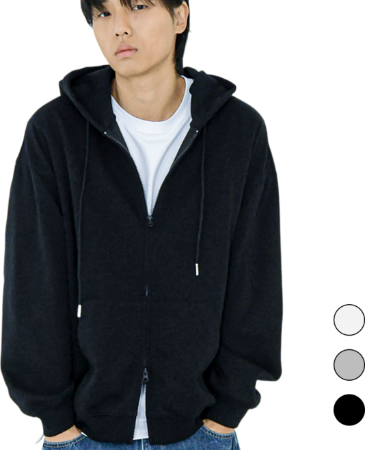 A.O.B(AOB) 올오브베이직 남녀공용 오버핏 투웨이 후드 집업 스웨트 풀오버