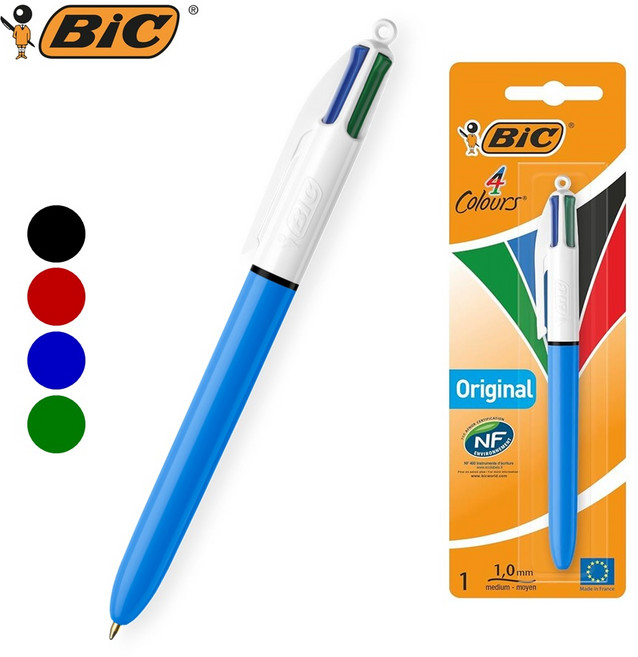 BIC 볼펜 멀티펜 1.0mm 4컬러 4색 빅펜, 1개