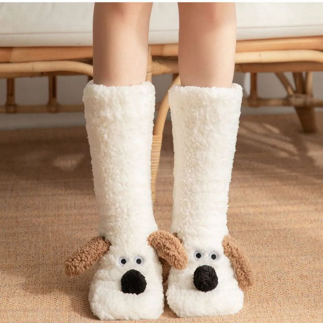 블리스키미 수면레그삭스 양말 니삭스 종아리 워머 겨울 뽀글이 강아지 수면양말보온 방한양말 수족냉증양말