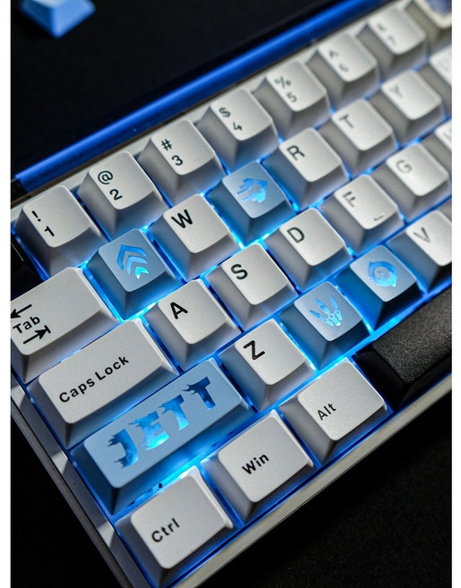 발로란트 제트 스킬 키캡 투광 상승 기류 커스텀 기계식, VAL-jett