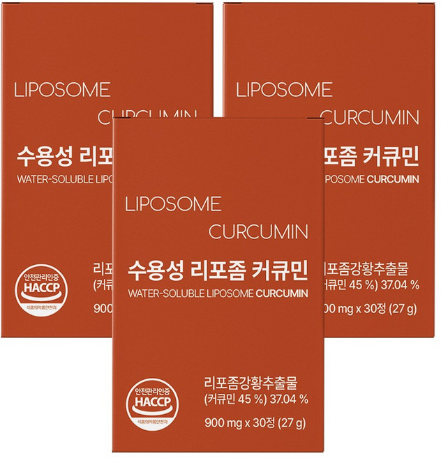 강황 수용성 리포좀 커큐민, 30정, 3박스