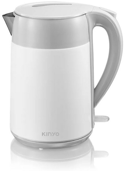 kinyo 亮白不鏽鋼電熱水壺 KIHP-1168 1000W 2L 大容量, 白, 1個