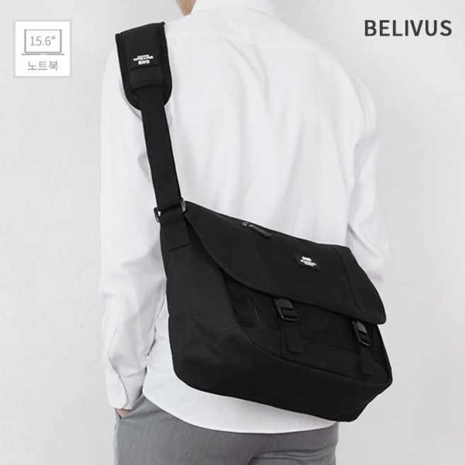 빌리버스 BELIVUS 남성 크로스백 메신저백 어깨보호 파우치포함 학생가방 BTR009