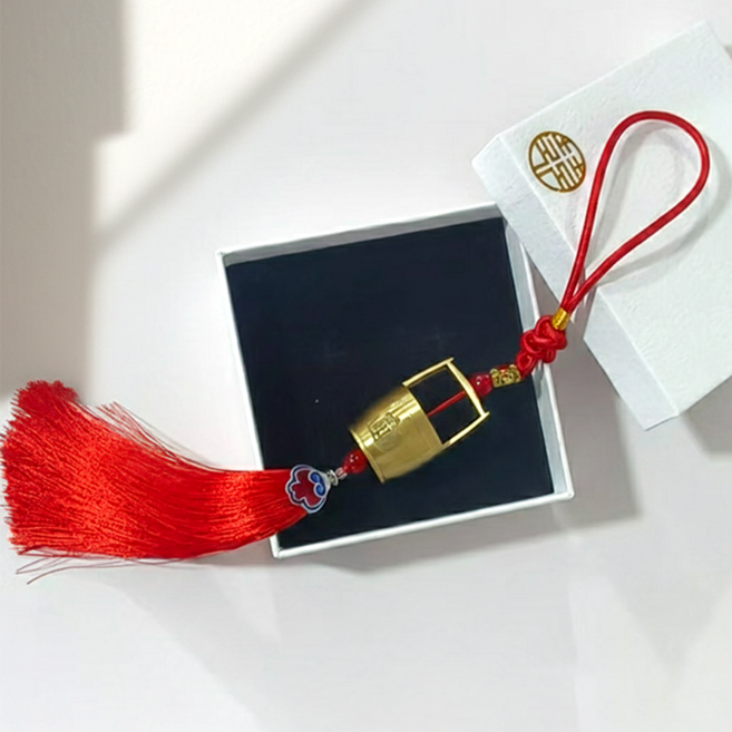 황금 복 장식 노리개 선물 세트, 레드