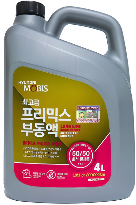 모비스부동액 프리믹스부동액 냉각수 장수명 2L 4L 현대모비스, 1개