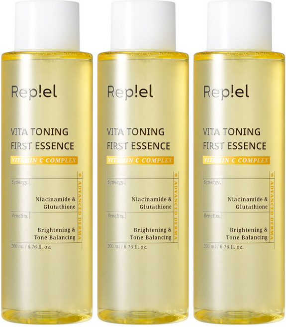 리피엘 대용량 비타민 퍼스트 에센스 피부톤 개선 광채 미백 케어, 3개, 200ml