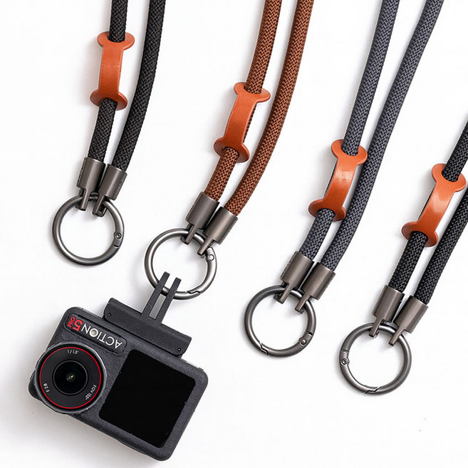 DJI 오즈모 액션6 5 4 3 넥마운트 넥스트랩 분실 도난 방지 로프 목걸이, 1개, 브라운