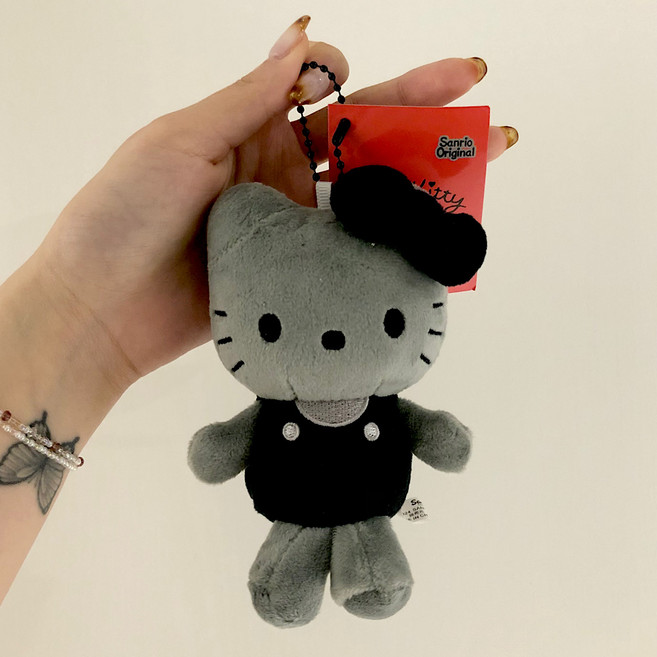 정품 산리오 키티 키링 헬로키티 인형 가방고리 백참, 1개, 그레이