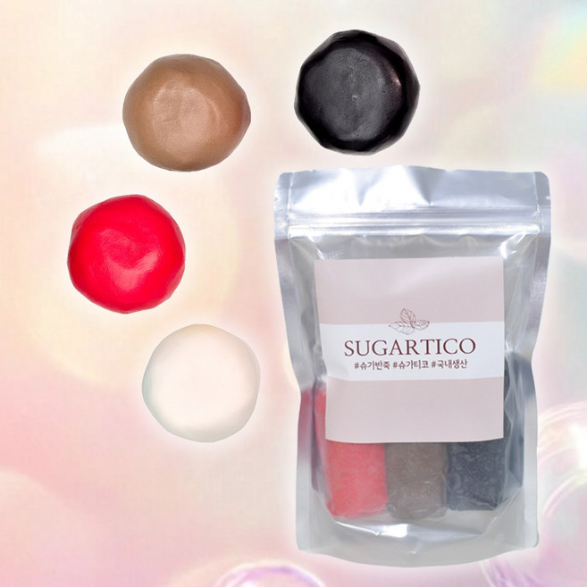 슈가티코 슈가반죽 컬러 네츄럴 4종 세트 360g 1개 슈가크래프트 슈가폰던트 파우더 [원산지:국산]