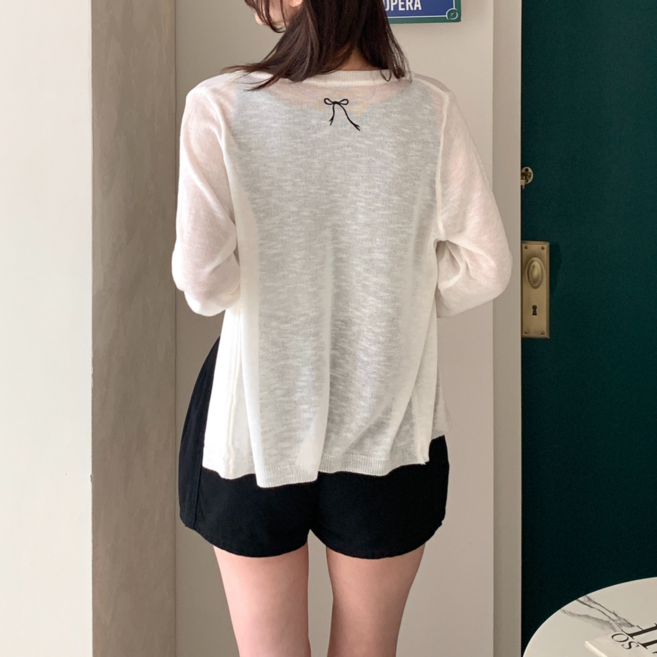 유니크코코 시스루 여름 얇은 니트 가디건 5661