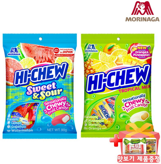 모리나가 하이츄 스윗앤사우어+트로피칼믹스 세트 맛보기제공, 2세트, 180g