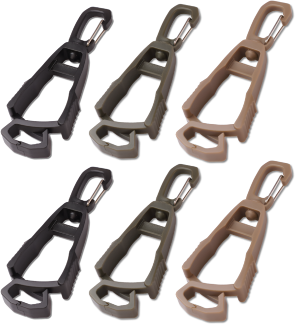 펴나나다 장갑 분실방지 집게 클립, 6개, 블랙+브라운+카키