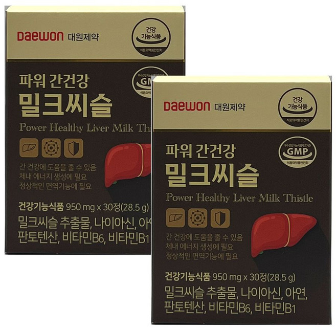 대원제약 파워 간건강 밀크씨슬, 30정, 2개