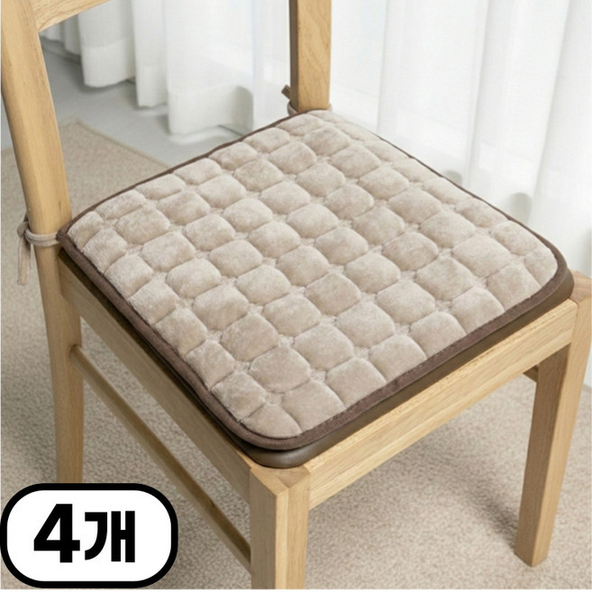 어노에즈 끈 달린 식탁 의자 방석 4P