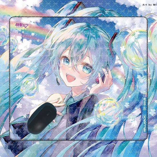 월핵 게이밍 속도 강화 한정판 서머 미쿠 마우스 패드, 하츠네미야 퓨처, 400 x 450 x 3mm