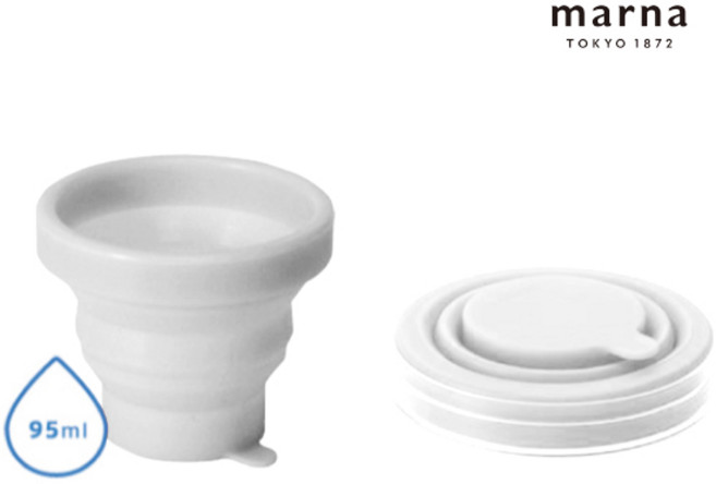 일본 마나/휴대용 실리콘 컵 (접이식)/여행용 오피스용/간편휴대, 1개, 화이트